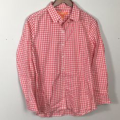 New Without Tags From Joe Fresh In A Women’s Size Medium. Orange And White Gingham Print, Long Sleeves, 100% Cotton. Preppy Gingham Tops For Spring, Spring Gingham Button-up Tops, Spring Preppy Gingham Tops, Spring Gingham Preppy Tops, Preppy Gingham Button-up Shirt, Preppy Gingham Shirt For Summer, Summer Preppy Gingham Shirt, Classic Gingham Cotton Top, Spring Gingham Fitted Shirt