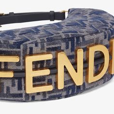 Fendigraphy Small - Dark blue FF chenille bag | Fendi Hair Color Styles, Clutch Pouch, Fragrance Gift, Gray Fabric, Women Essentials, Boot Accessories, Blue Tones, Grey Fabric, Hobo Bag