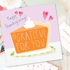 a card with the words grateful for you written on it next to other greeting cards