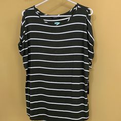 New Short Sleeve Cold Should Top Scoop Neck Olive Green With Off White Stripes The Olive Green Has A Couple White Dots, Shirt Came Like This See Photo Very Soft Shirt Striped Crew Neck Tops For Vacation, Orange Drapes, Puffy Sleeve Top, Sleeveless Peplum Top, Puff Long Sleeves, Purple Blouse, Work Tops, Collar Blouse, Pink Blouse