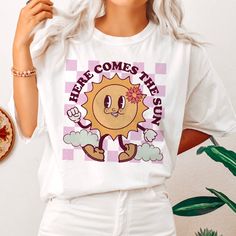 Sun Png, Sun Svg, Retro Character, Summer Sublimation, Beach T Shirt, Summer Retro, Summer Png, Here Comes The Sun, Adobe Suite