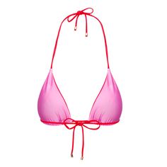 Fully adjustable and reversible triangle top with self-tie fastenings. Model 1 wears size: Small Model 2 wears size: Medium 2024 Fits, Mexico Trip, Red String, Neon Aesthetic, 2000s Fashion Outfits, Cute Swimsuits, Summer Fits, Triangle Top, 2000s Fashion