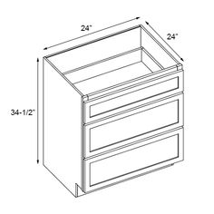 a drawing of a drawer with measurements for the drawers and doors on each side,