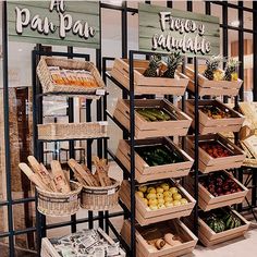 a display in a store filled with lots of fresh produce