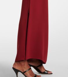 Nassau silk crêpe gown in burgundy - The Row | Mytheresa Silk Crepe Evening Maxi Dress, Evening Silk Crepe Maxi Dress, Chic Crepe Maxi Dress For Evening, Chic Evening Crepe Maxi Dress, Elegant Crepe Maxi Dress, Formal Crepe Maxi Dress Floor-length, Crepe Maxi Dress For Cocktail Occasions, Chic Crepe Maxi Dress For Formal Occasions, Formal Floor-length Crepe Maxi Dress