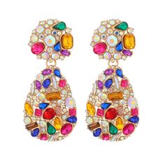 Crafted with stunning water drop crystal pendants, these earrings add a touch of elegance to any outfit. The delicate design complements any style, making them a versatile accessory for any occasion. - Color: Red, Green, Blue, Black, Gold, Beige, Pink, Multicolor- Material: Water Diamond- Style: Earrings - Closure Type: Stud- Gender: Women Crystal Drop Clip-on Earrings, Metal Drop Crystal Earrings For Party, Crystal Teardrop Earrings With Rhinestones For Gift, Gift Crystal Teardrop Earrings With Rhinestones, Party Teardrop Pendant Earrings For Pierced Ears, Crystal Teardrop Pendant Earrings For Party, Party Crystal Teardrop Pendant Earrings, Teardrop Earrings For Party, Party Teardrop Pendant Crystal Earrings