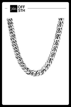 Handsome Stainless Steel Necklace Crafted In A Chunky Cuban Link Chain Design. Stainless Steel Lobster Clasp Imported Size Length, About 24" Click Here For A Guide To Jewelry & Watches. Center Core - M Jewelryundefined Classic Stainless Steel Necklace With Chunky Chain, Formal Stainless Steel Necklace With Curb Chain, Formal Stainless Steel Curb Chain Necklace, Classic Chunky Chain Stainless Steel Necklace, Stainless Steel Curb Chain Round Necklace, Classic Stainless Steel Chunky Chain Necklace, Stainless Steel Round Curb Chain Necklace, Stainless Steel Curb Chain Necklace, Stainless Steel Cuban Link Necklaces With Lobster Clasp