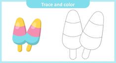 an ice cream cone to be colored, the coloring book for preschool children with easy gaming level