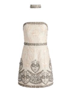 Paige Embellished Choker Mini Gown In Multi | Alice And Olivia Mini Dress With Back Zipper For Wedding, Evening Embellished Fitted Mini Dress, Knee-length Embellished Mini Dress For Date Night, Glamorous Strapless Mini Dress With Back Zipper, Embellished Knee-length Mini Dress For Wedding, Knee-length Embellished Mini Dress For Wedding, Elegant Strapless Mini Dress Embellished, Elegant Strapless Embellished Mini Dress, Mini Gown