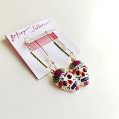 Betsey Johnson Sugar Skull Earrings Retail $38 Brand New Day Of The Dead Skull Halloween Costume Skull Halloween Costume, Sugar Skull Earrings, Day Of The Dead Skull, Brand New Day, Skull Halloween, Skull Earrings, Betsey Johnson Jewelry, Fall Jewelry, Halloween Skull