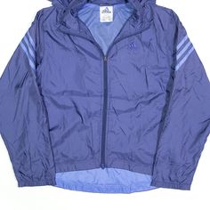 Item is in good used condition. >Size: S >Armpit To Armpit: 20" >Armpit To Cuff: 19" >Collar To Hem: 25" Urban Blue Windbreaker With Double Hood, Casual Blue Windbreaker For Running, Sporty Blue Hooded Jacket For Sports, Blue Casual Track Jacket For Running, Blue Sporty Windbreaker For Gym, Sporty Blue Windbreaker For Gym, Blue Athleisure Hooded Jacket For Streetwear, Blue Athleisure Hooded Jacket For Outdoor, Blue Sportswear Windbreaker For Gym