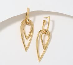 Add a luxe touch to your look with these 14K gold earrings. The teardrop-shaped dangles will stylishly stand out whether you're casually dressed or wearing your finest attire. From David Markstein. Modern Yellow Gold Teardrop Linear Earrings, Modern Teardrop Yellow Gold Linear Earrings, Modern Yellow Gold Teardrop Earrings, Modern Yellow Gold Teardrop Pierced Earrings, Modern 14k Gold Teardrop Linear Earrings, Modern Yellow Gold Teardrop Earrings For Formal Occasions, Italian Jewelry, Modern Fashion, Teardrop Earrings