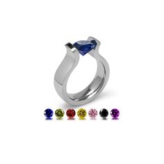 Lyre shaped engagement ring with tension set round Blue Sapphire set in stainless steel. Inspired by the Greek Lyre, this design epitomizes ancient yet minimalist simplicity.  Lyre Collection Mounting measurements: width 6mm - thickness 2.5mm Mounting metal: polished, tarnish free, hypoallergenic stainless steel 316 The mounting will be crafted to adapt the gemstone size you will select Sizes of gemstone: 1ct, 1.5ct, 2ct. Gemstone color options: blue sapphire, yellow sapphire, pink sapphire, black onyx, amethyst, peridot, garnet. ‣ Matching band https://etsy.me/3t1DoGx * This ring is specifically crafted for you, will ship in 1 to 2 weeks - Free USA shipping * NOTE: Prior placing the order, We strongly recommend having your ring finger sized by a professional jeweler. All errors on selecti Modern Birthstone Ring For Anniversary With Tension Setting, Modern Sapphire Birthstone Ring, Modern Solitaire Sapphire Ring, Modern Sapphire Jewelry With Tension Setting, Modern Silver Sapphire Ring With Tension Setting, Modern Silver Birthstone Ring, Modern Sapphire Ring With Tension Setting, Modern Sapphire Promise Ring, Modern White Gold Sapphire Ring With Tension Setting