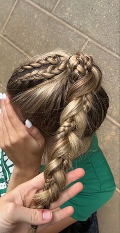 Gameday Hair, Tennis Hairstyles, Volleyball Hairstyle, Soccer Hairstyles, Volleyball Hair, Soccer Hair, Sports Hair, Track Hairstyles