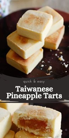 Taiwanese Pineapple Tarts (Shortcakes) - These contain pineapple paste made of winter melon and flavored with pineapple essence instead of the real fruit.