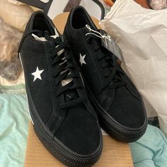 Selling Brand New Custom Made Converse One Star Brand New Still In Box Star Converse, Converse Shop, Converse One Star, Converse Black, One Star, Converse Shoes, Mens Shoes Sneakers, Size 13, Custom Made