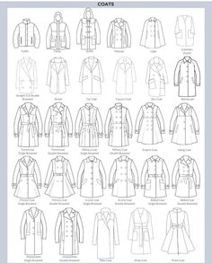 the ultimate guide to sewing clothes for men and women, including long - sleeved coats