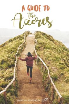 a woman walking down a path with the words a guide to the aloes on it