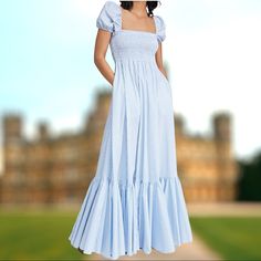 Reposhing This Item I Purchased From @Aputnam9. Loved It, But Ready To Rotate For Something New. Questions? Leave A Comment Below! Caroline Constas, Leave A Comment, Something New, Blue White, Color Blue, Blue And White, Maxi Dress, Womens Dresses, Women Shopping