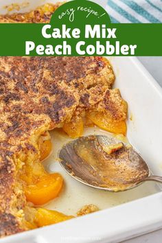 🍑 Craving a quick and delicious dessert? This Peach Cobbler with cake mix is as easy as it gets! 🍰 Juicy canned peaches covered in a buttery cake mix topping, baked to golden perfection. One bite, and this simple, comforting dessert will become a family favorite. Peach Cobbler Recipe With Cake Mix, Crockpot Cobbler, Can Peach Cobbler, Cake Mix Peach Cobbler, Crockpot Peach Cobbler, Cake Mix Cobbler, Crockpot Cake, Peach Cobbler Dump Cake, Easy Peach Cobbler