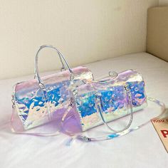 Duffle Bag Sports, Holographic Bag, Jelly Bag, Travel Duffle Bag, Sports Bags Gym, Workout Bags, Transparent Bag, Metallic Bag, Travel Duffle