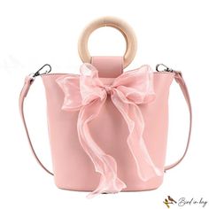 Bird in Bag - Small bags women's bags new days crossbody bags bow handbag bucket bag Spring Rectangular Bags With Bow, Trendy Handheld Bucket Bag As Gift, Tote Shoulder Bag With Bow For Shopping, Shopping Tote Shoulder Bag With Bow, Spring Everyday Bag With Bow Detail, Large Capacity Bucket Bag For Parties, Trendy Tote Bag With Bow, Pink Party Bucket Bag, Chic Pink Bucket Bag As Gift