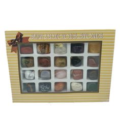 Semi Precious Stones Collection Boxed Collecting Rocks, Line Stone, Rock Collecting, Fancy Jasper, Sample Box, Leopard Skin, Easy Learning, Snowflake Obsidian, White Howlite