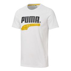 Puma Club Graphic T White T-shirt Puma Logo Cotton Graphic Tee, Puma Graphic Tee For Sports, Puma Logo Graphic Tee For Sports, Puma Logo Cotton Crew Neck T-shirt, Puma Logo Crew Neck T-shirt For Streetwear, White Puma Logo Top For Streetwear, Puma Logo Graphic Tee Short Sleeve, White Puma T-shirt For Sports, Crew Neck Cotton T-shirt With Puma Logo