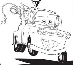 the tow truck from cars coloring pages for kids to print out and color on with