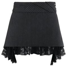 ALEXANDER McQUEEN S/S 1999 "No.13" Lace Pinstripe Pleat Waistband Mini Skirt For Sale at 1stDibs | alexander mcqueen no 13, pin stripe pleated skirt, pinstripe pleated skirt Fitted Striped Mini Skort, Fitted Vertical Stripes Mini Skirt, Striped Fitted Mini Skirt, Vintage Alexander Mcqueen, Alexander Mcqueen Collection, Fashion Design School, Style Mini Skirt, Tea Length Skirt, White Pleated Skirt