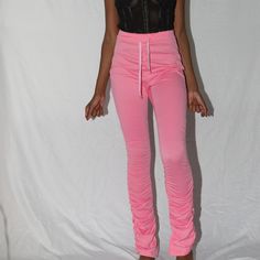 From A Boutique Nwot Trendy Fitted Sweatpants For Loungewear, Trendy Fitted Loungewear Bottoms, Trendy Fitted Pink Sweatpants, Trendy High Waist Fitted Sweatpants, Trendy Fitted High Waist Sweatpants, Trendy Stretch Sweatpants For Spring, Fitted High-waisted Summer Sweatpants, Fitted High-waisted Sweatpants For Summer, High Waist Stretch Sweatpants For Spring