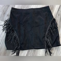 Some Stretch Zip Up Back Size 1x And 2x Available Brand New Rhinestone Mini Skirt, Suede Skirt, Suede Fringe, Skirt Dress, Dress Skirt, Mini Skirt, Zip Ups, Womens Skirt, A Line