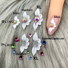 4pcs/ Bag Pre-made 3D Acrylic Nail Flowers Acrylic Nail Flowers, Nail Flowers, 3d Acrylic Nails, 3d Flower Nails, Acrylic Flowers, Nail Charms, 3d Flowers, Nail Supply, Nail Decorations