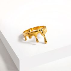 This beautiful jewelry is made in Sterling Silver and coated with a thick layer of pure 24K Yellow Gold to a Gold Vermeil thickness. 24K Gold Vermeil jewelry is not only hypoallergenic, but it also does not tarnish.Your ring is meticulously handcrafted and hand-polished to perfection. It is made to last a lifetime with proper care. This is a unique piece of minimalist jewelry for everyday wear. PLEASE REVIEW THESE INSTRUCTIONS TO LEARN ABOUT HOW TO PROPERLY CARE FOR YOUR JEWELRY.Within your jewe Streetwear Jewelry, Ear Climbers Earrings, Wearable Art Jewelry, Small Ring, Chevron Ring, Ringe Gold, Modern Ring, Small Rings, Gemstone Necklace Pendant