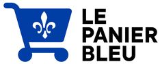 the logo for le panier bleu with a shopping cart and fleur de lis