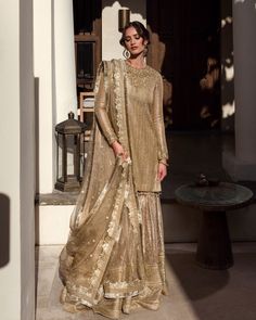 Faiza Saqlain, Pakistani Sharara, Net Shirt, Pakistani Clothes Online, Pakistani Designer Clothes, Pakistani Formal Dresses, Raw Silk Fabric, Salwar Dress, Dress Salwar Kameez