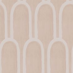 a beige wallpaper with white arches on the top and bottom, all lined up in rows