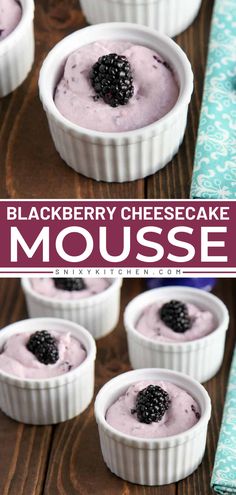 Here's an easy summer sweet treat to try! This Blackberry Cheesecake Mousse is light and airy, with just a hint of fresh sweetness. Add this homemade mousse recipe to your best summertime desserts! Blackberry Mousse Tart, Recipes For Blackberries, Gf Summer Desserts, Things To Do With Blackberries, Blackberry Cream Pie, Easy Blackberry Dessert, Blackberry Snacks, Blackberries Recipes Easy, Recipes Using Blackberries