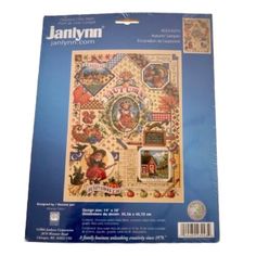 the back of a package with an image of janlynn's cross stitch kit