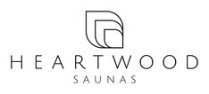 the logo for heartwood saunas, which has been designed in black and white