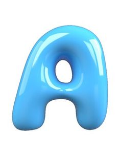 a blue plastic letter on a white background