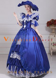 Women Blue Embroidery Marie Antoinette Rococo Party Dress Theater Clothing   Condition: Brand New  Color: amp;nbsp; As Picture  Material: Brocade  Silhouette: Ball Gown  Sleeve Length: Long Sleeve  Dresses Length:Floor-Length  Neckline: Square Collar  Decoration: Lace  Style: Vintage  Includes: Dress And Hat    amp;nbsp; Rococo Party, Rococo Dresses, Ball Gowns Victorian, Masquerade Party Dresses, Marie Antoinette Dresses, Gothic Victorian Dresses, Rococo Dress, Antoinette Dress, Party Dresses Online