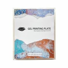 a package of gel printing plates with watercolors on the bottom and an image of mountains in the background