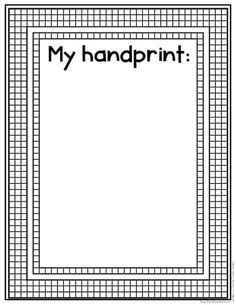 a printable book with the words my handprint in black and white on it