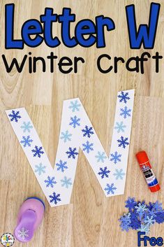 the letter w is for winter craft with snowflakes