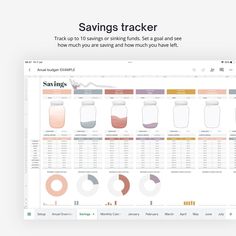 the savings tracker is displayed on top of a computer screen with an image of mason jars