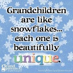 a quote on snowflakes that reads, granddaughter are like snowflakes each one is beautifully unique