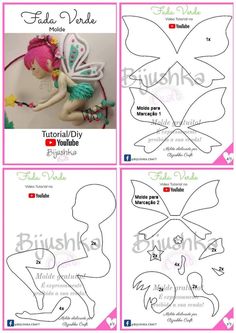 the instructions for how to make a paper doll with an origami butterfly on it