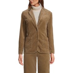 This wide-wale corduroy blazer, a wardrobe essential, is upgraded for your comfort. It is made from soft, stretchy cotton corduroy and is meant to move with you. Styled with a two-button front design, notched lapels, and handy pockets. This blazer combines classic sense with modern comfort. Corduroy Notch Lapel Outerwear For Work, Notch Lapel Corduroy Outerwear For Work, Corduroy Outerwear With Notch Lapel For Work, Fall Corduroy Outerwear With Notch Lapel, Winter Corduroy Blazer For Work, Notch Lapel Corduroy Outerwear For Fall, Corduroy Notch Lapel Outerwear For Fall, Spring Casual Corduroy Blazer, Corduroy Blazer For Winter Workwear