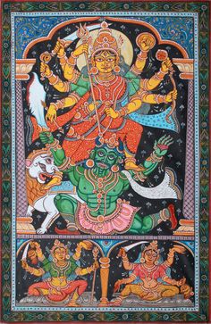 Pattachitra Paintings, Indian Traditional Art, Sri Ramakrishna, Indian Traditional Paintings, Contemporary Folk Art, Durga Painting, Kalamkari Painting, Temple Art